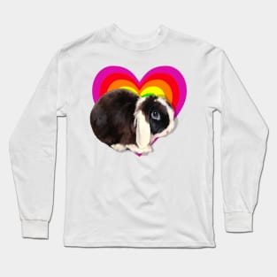 Gorgeous, cheeky mini lop painting on a digital heart Long Sleeve T-Shirt
